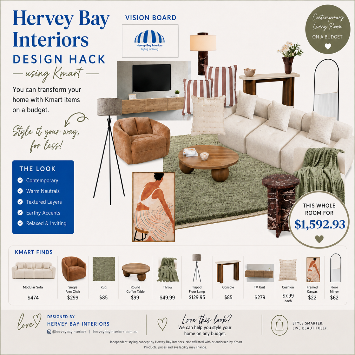 Hervey Bay Interiors Kmart living room design hack